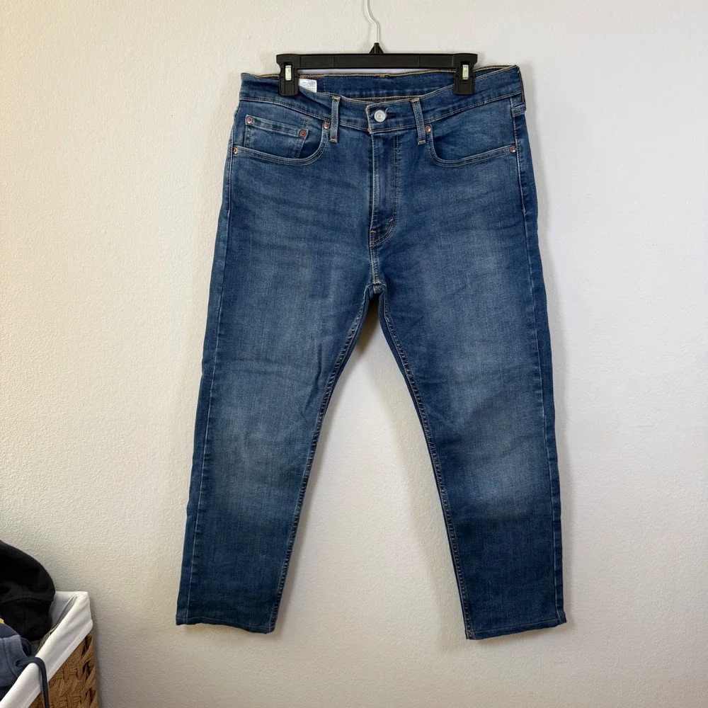 Levi Strauss 502 Mens Blue Denim Jeans W33 L30‎ Taper Fit Waterless